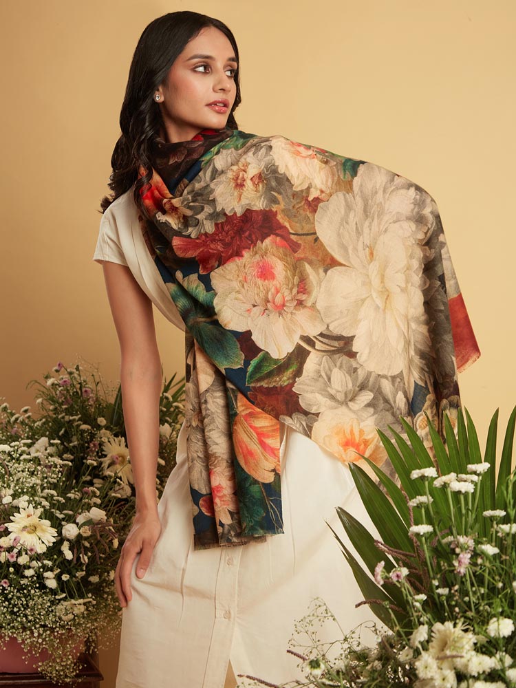 Flowers of Eden Pashmina Print Stole