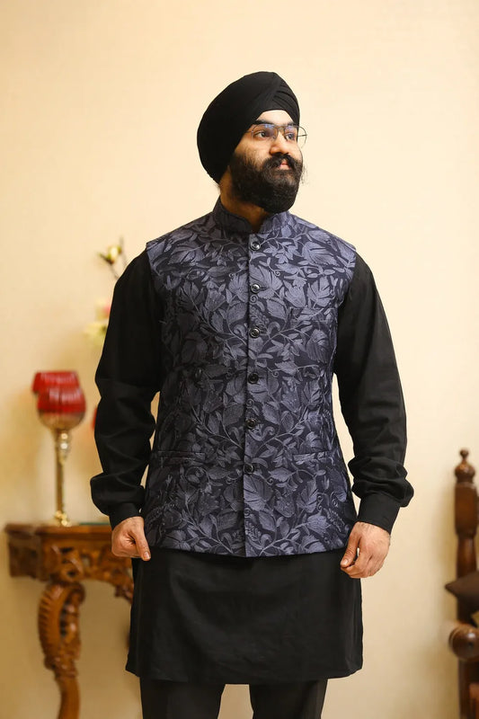 Mens Nehru Jacket with Kashmiri Aari Embroidery