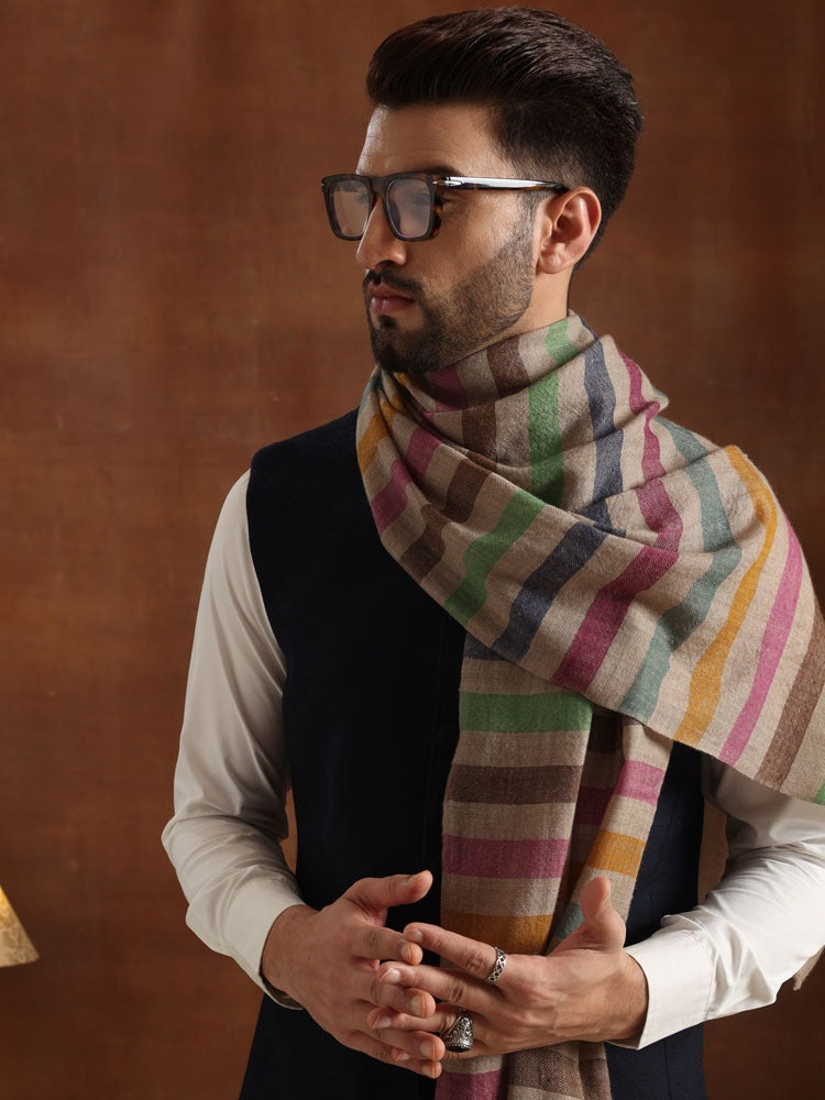 Handloom Pure Pashmina Stripes Stole