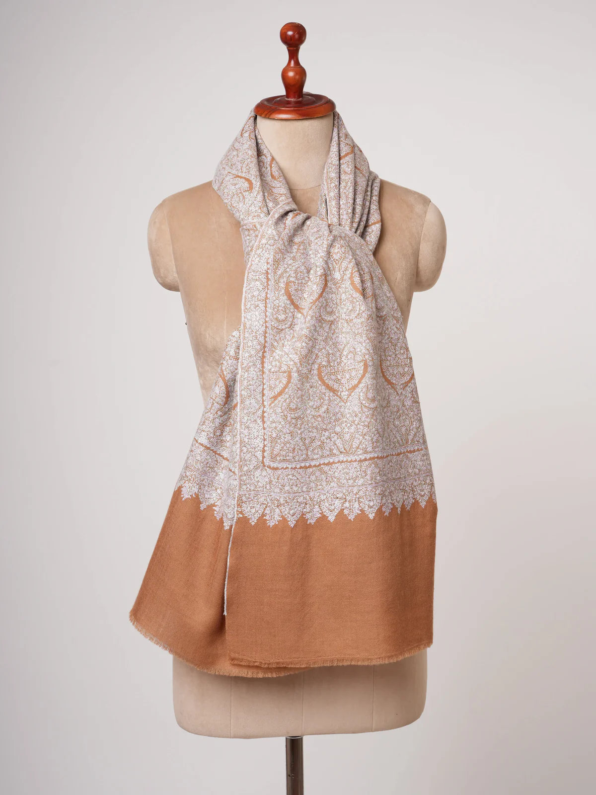 Authentic Hand-Embroidered Kashmiri Pashmina