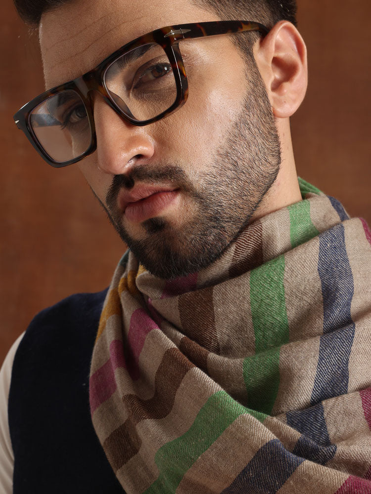 Handloom Pure Pashmina Stripes Stole