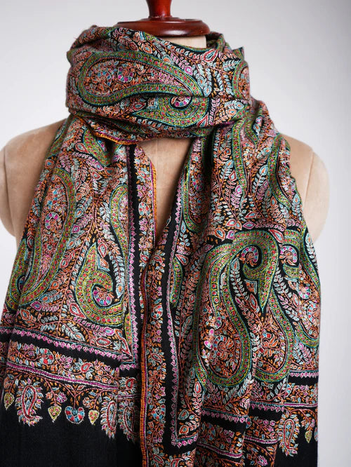 Authentic Hand-Embroidered Kashmiri Pashmina